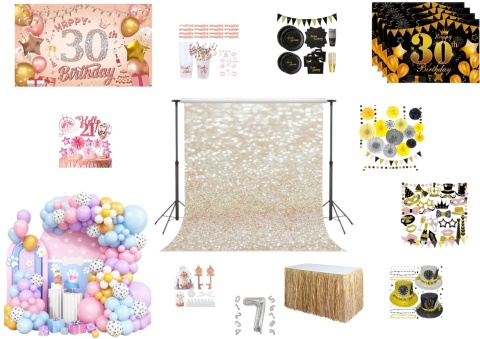 Box Dekoracje i przyjęcia 600 zawierający popularne produkty z nadwyżek magazynowych sieci Amazon