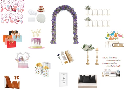 Box Dekoracje i przyjęcia 600 zawierający popularne produkty z nadwyżek magazynowych sieci Amazon